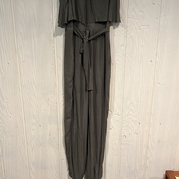 BLUE IVY by KC Olive Green Jumpsuit elastic at ankles size small - Picture 5 of 10